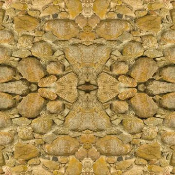 An old stone wall. Background of yellow stones. Stone texture. Yellow stones. Stock Illustration