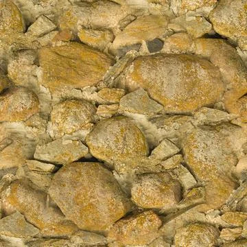 An old stone wall. Background of yellow stones. Stone texture. Yellow stones. Stock Illustration