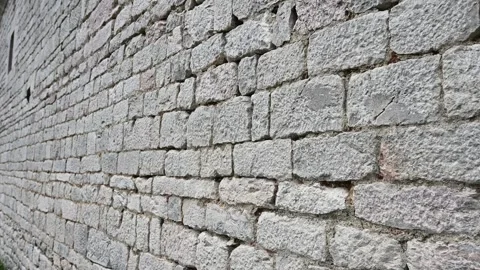 Old stone wall on building, close up. Wall texture. Stock Footage 293021541