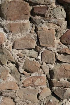 Old stone wall with cement Stock Photos