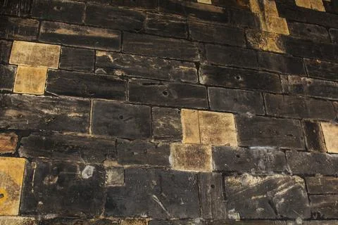 Old stone wall close up. background texture. Stock Photos