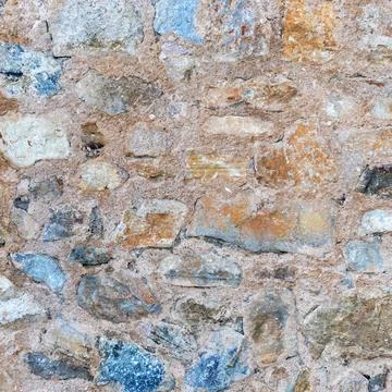 Old stone wall, close up view - texture Stock Photos
