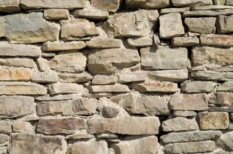 Old stone wall closeup Foto stock