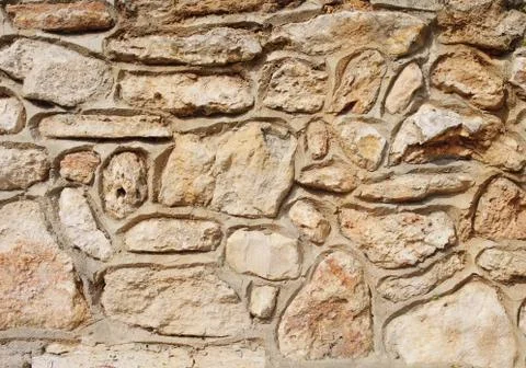 Old stone wall closeup Foto stock