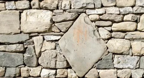 Old stone wall closeup Foto stock