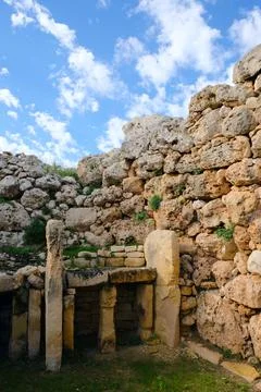 Old stone wall on gozo island malta Stock Photos