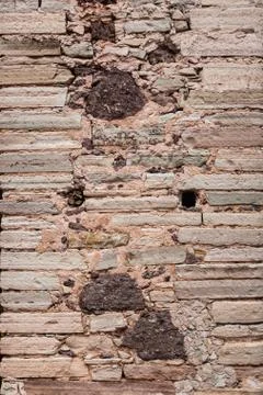 Old stone wall mexico Stock Photos