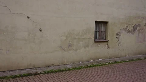 Old stone wall with one window Stock Footage 288592668