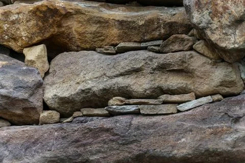 Old stone wall, stone texture Stock Photos
