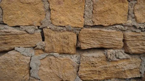 Old Stone Wall Texture Rustic Architectural Background for History Stock Photos