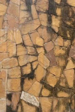 Old stone wall Texture in weathered and have natural surfaces. Foto stock