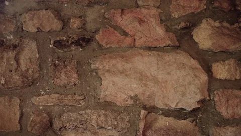 Old Stone Wall Tilt Stock Footage 73836873
