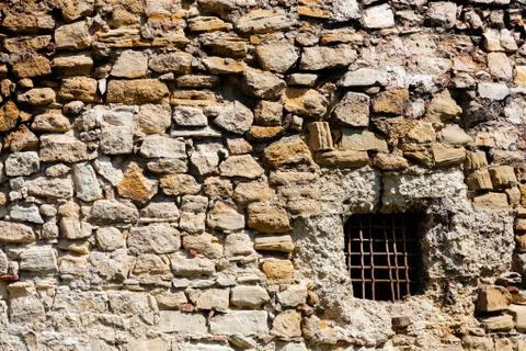 Old stone wall with window Stock Photos