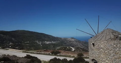 Old Stone WIndmill Drone Shot Stock-Footage 106340468