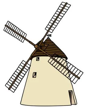 Old stone windmill Stock Illustration