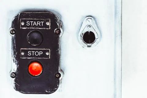 The old stop button start Stock Photos