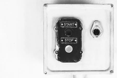 The old stop button start Foto stock