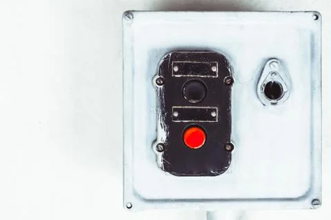 The old stop button start Foto stock