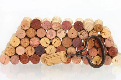 Old stoppers stack Stock Photos