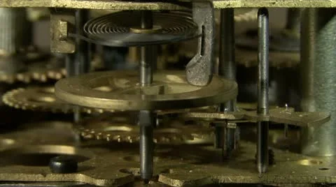 Old Stopwatch Clock Gears Mechanism Stock Footage 10773660