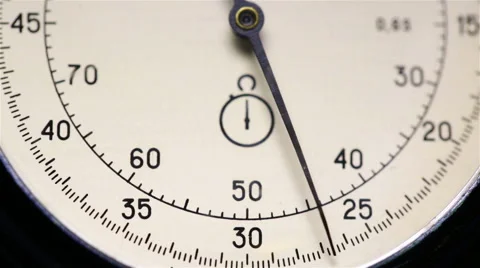 Old stopwatch clock mechanism running, close up, shot with macro lens Stock Footage 56079850