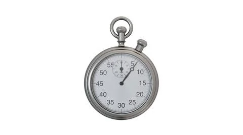Old stopwatch time clock on a white background, 3d rendering Stock Illustration