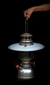 Old storm lantern Foto stock