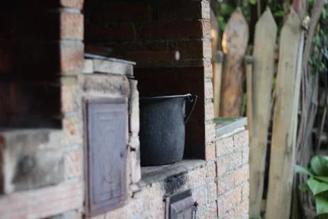 Old stove in the forest Stock Photos