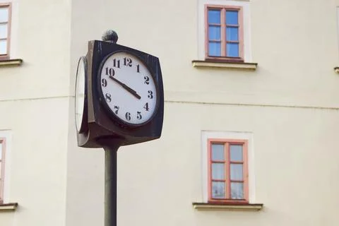 Old street clock in Prague Stock Photos