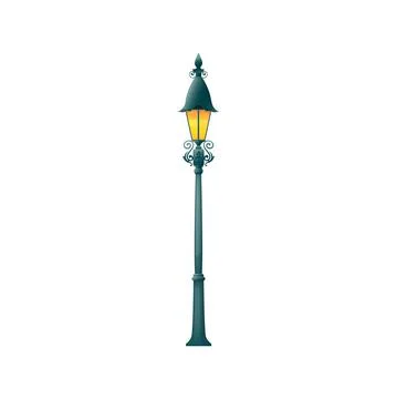 Old street lamp light post isolated pole pillar 스톡 일러스트