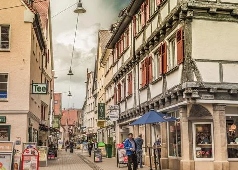 In the old streets of Ulm Stock Photos