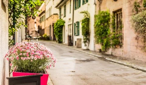 In the old streets of Ulm Foto stock