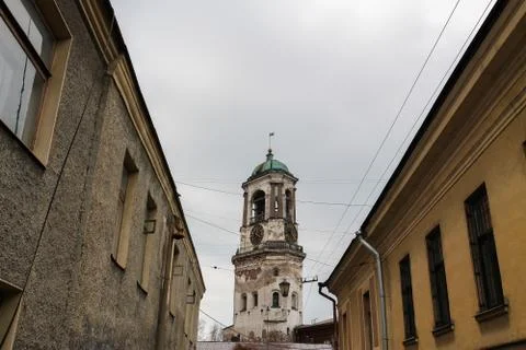 Old streets of Vyborg Stock Photos