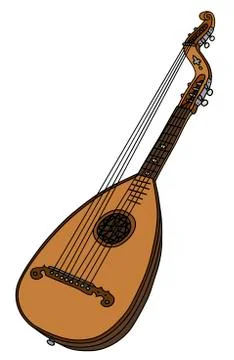 Old stringed instrument Stock Illustration