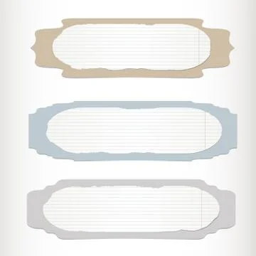 Old striped paper, banners. Vector website layout Stock Illustration