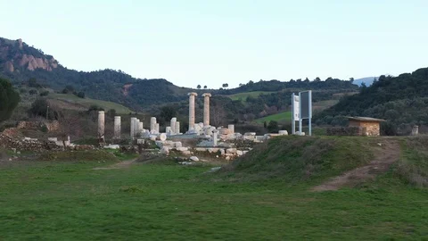 Old Structure and Greenery Aerial View 5 Video stock 122362001