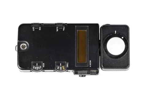 Old studio light meter isolated on white background Stock Photos