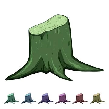 Old stump cartoon vector graphic Stock Illustration