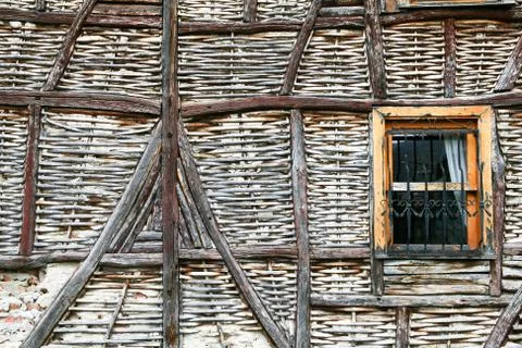 Old style adobe wall Stock Photos