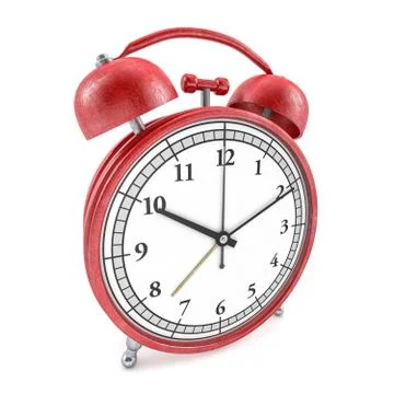 Old style alarm clock isolated on white. 3D Stock Illustration