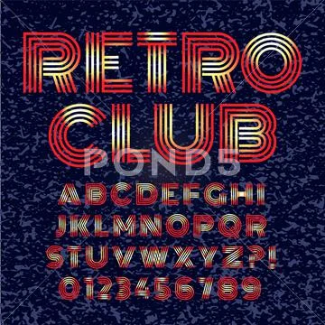 Old style alphabet. Retro type font, vintage typography poster with ...