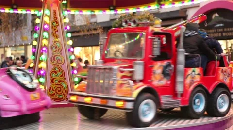 Old style attraction, vintage carousel 스톡 동영상 44643128