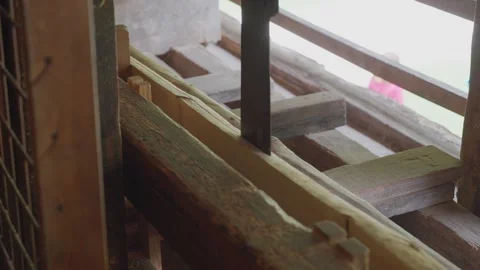 Old-style automatic saw, slow motion Stock Footage 317756603