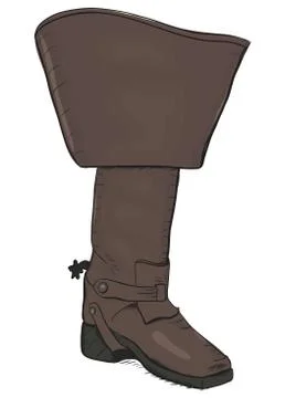 Old style boot with spurs. EPS8 vector Stock Illustration