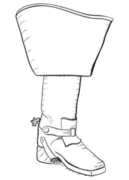 Old style boot with spurs. EPS8 vector Stock Illustration
