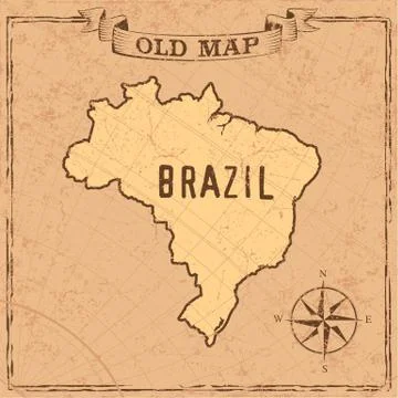 Old style Brasil map Stock Illustration