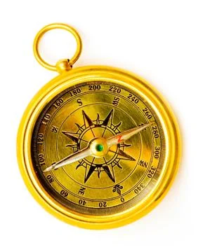 Old style brass compass Stock Photos
