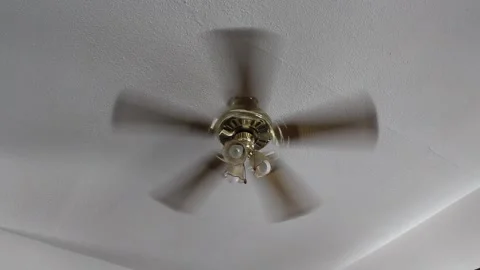 Old Style Ceiling Fan Starting Up Stock Footage 237722551