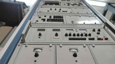 Old Style Computing Machine Equipment With Buttons And Toggle Stock Footage 316693003