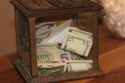 Old Style donation box Stock Photos